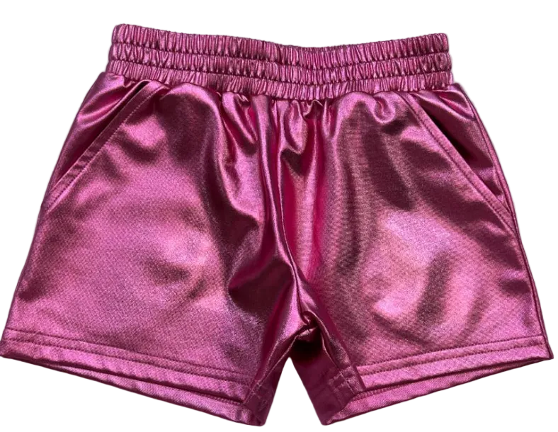 lulu bebe Zola Metallic Short - Hot Pink