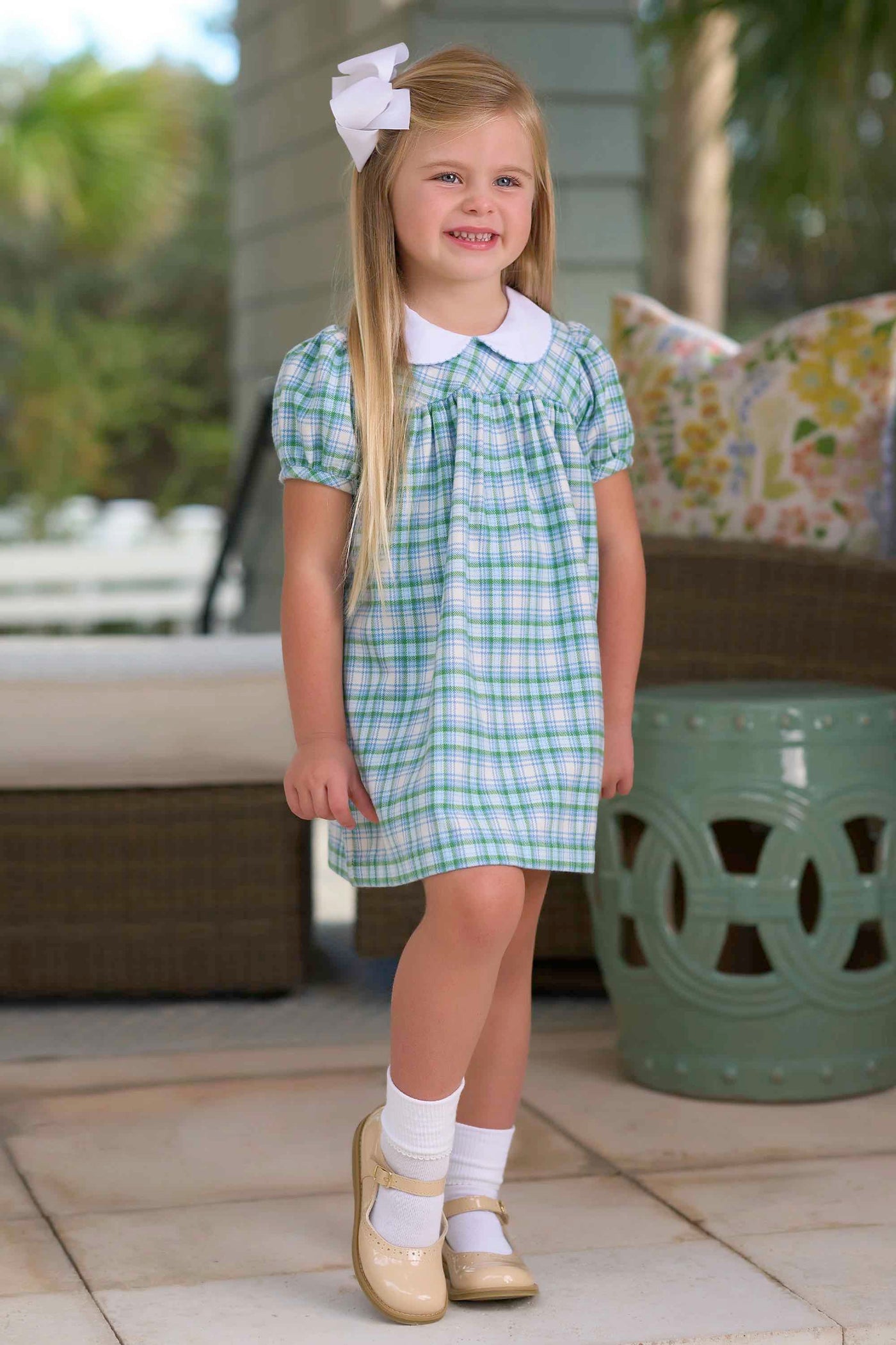 Adaire Dress - Eastpoint Plaid with Barrington Blue