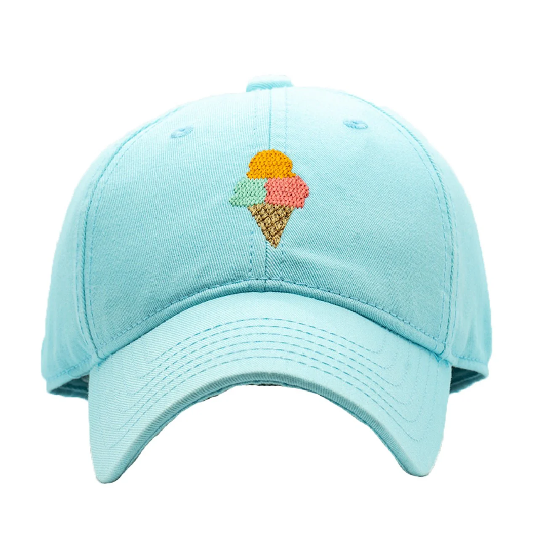 Baseball Hat - Aqua with Ice Cream Cone