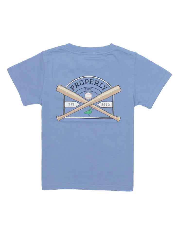 T-Shirt Short Sleeve - Baseball - Light Blue