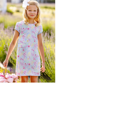 Betts Bow Dress - Merry Little Meadow with Beale Street Blue