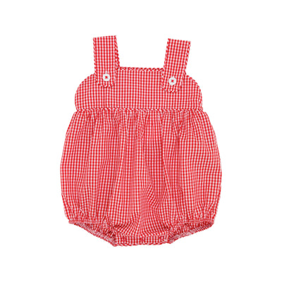 Bingham Bubble - Richmond Red Mini Gingham With Worth Avenue White Buttons