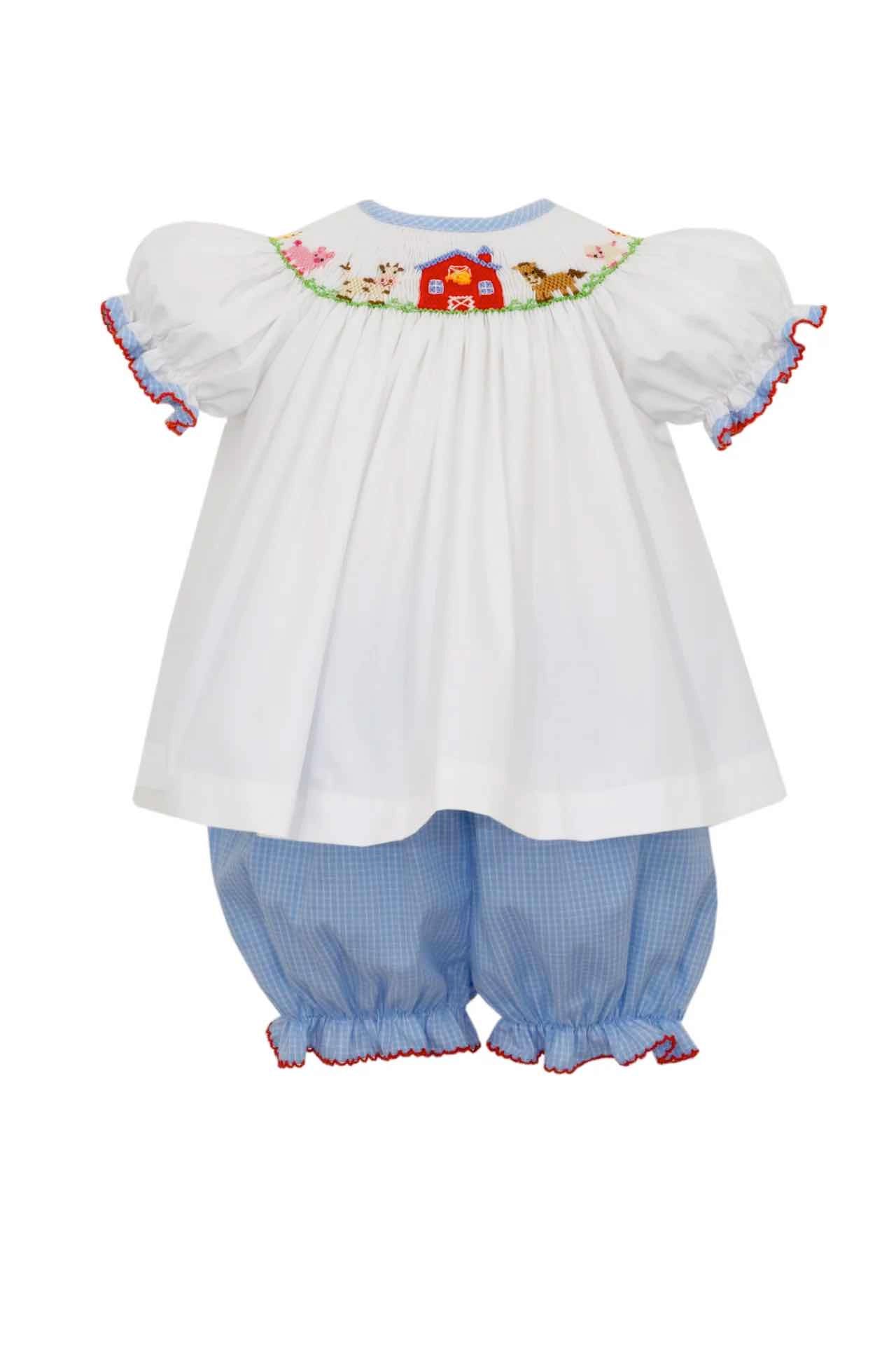 Smocked Bishop Bloomer - Farm