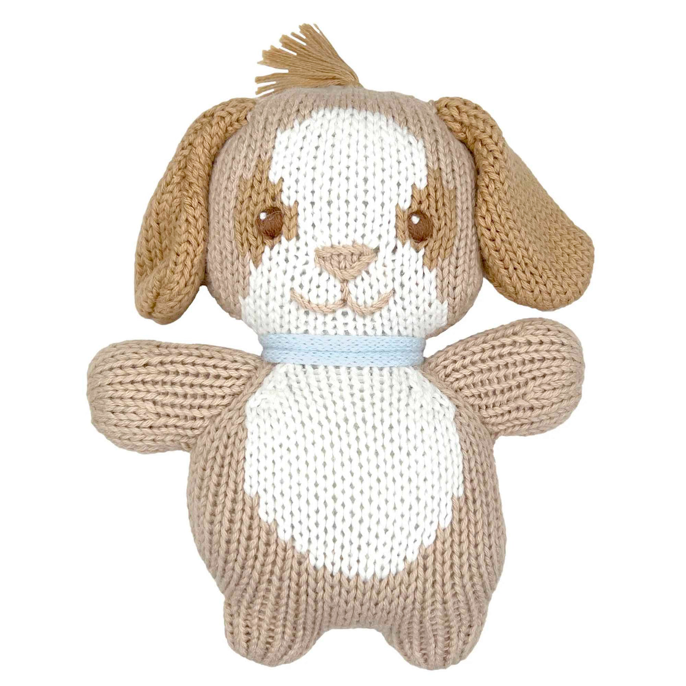 Scoops the Puppy Dog Knit Zubaby Rattle