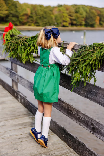 Brady Button-In Dress - Kiawah Kelly Green with Merritt Park Plaid