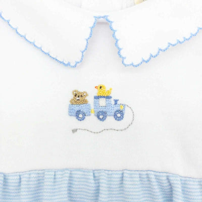 Bubble - Blue Pima Stripe with Pulltoy Embroidery