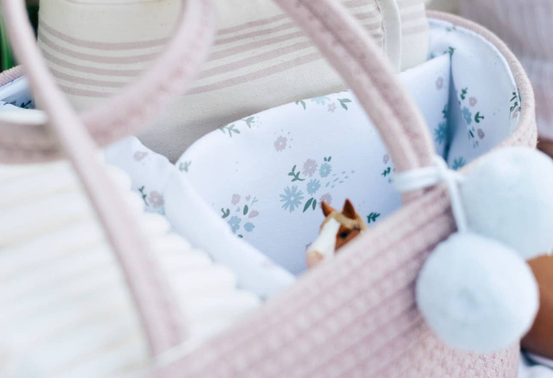 Rope Diaper Caddy - Vintage Rose
