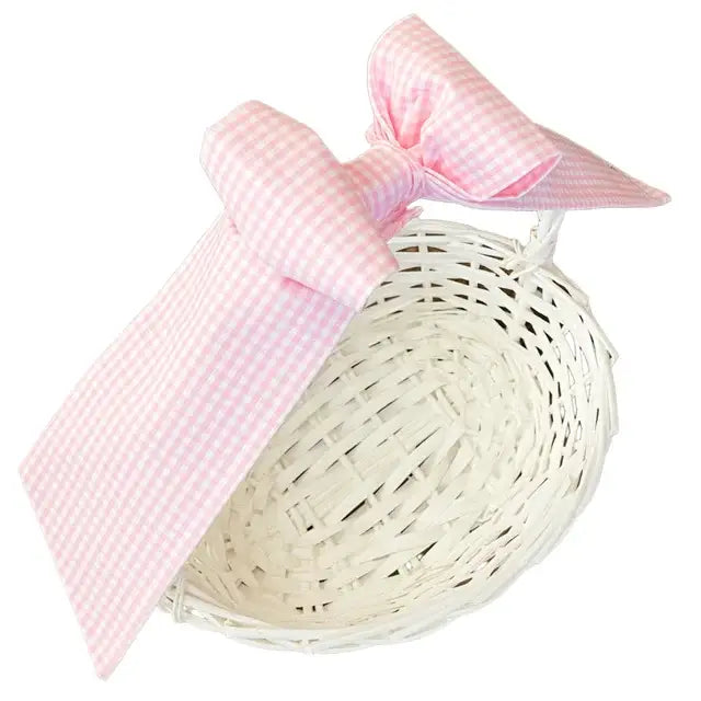 the bow next door Basket Bow - Pink Gingham 
