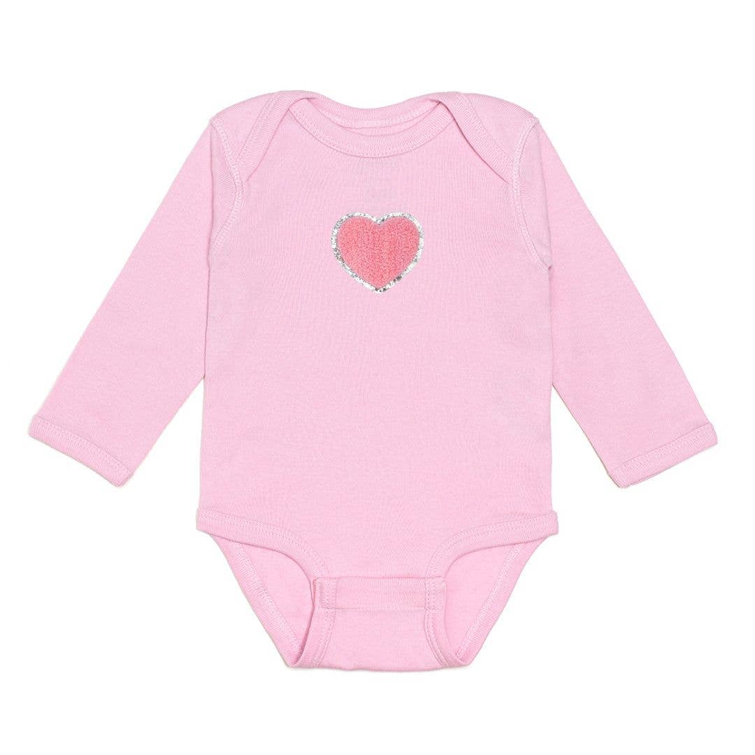 Heart Patch Long Sleeve Bodysuit - Baby