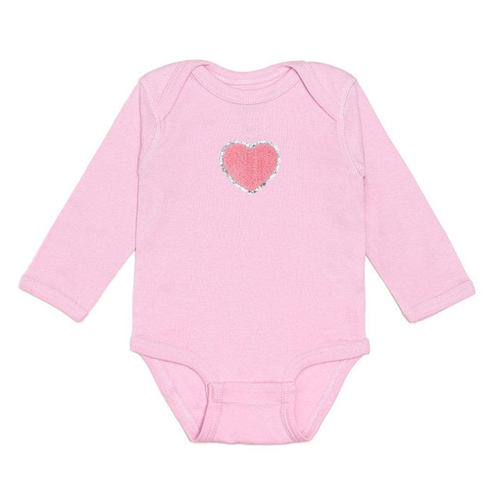 Heart Patch Long Sleeve Bodysuit - Baby