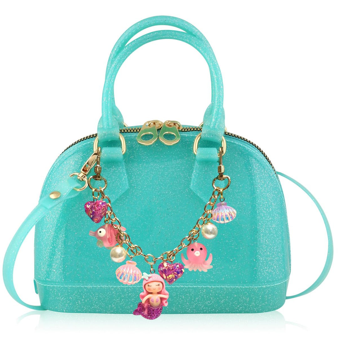 carrying kind Cate Jelly Purse - Aqua Sparkle - Under the Sea mermaid