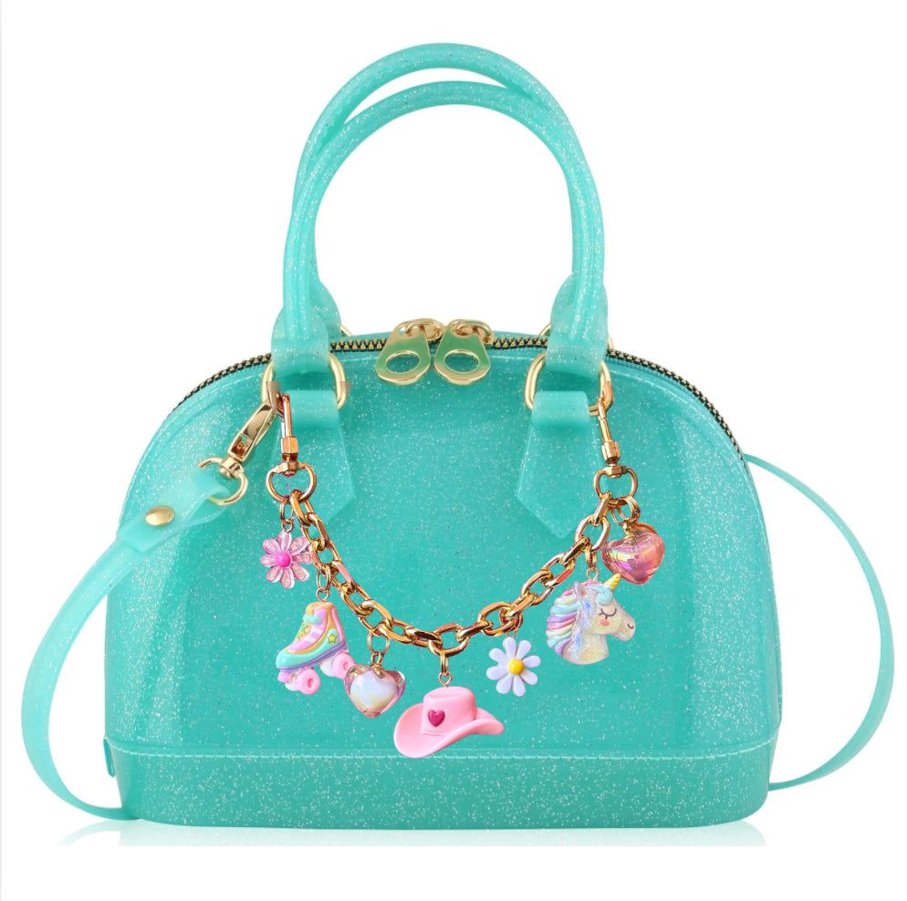 carrying kind Cate Jelly Purse - Aqua Sparkle - Lets Go Girls