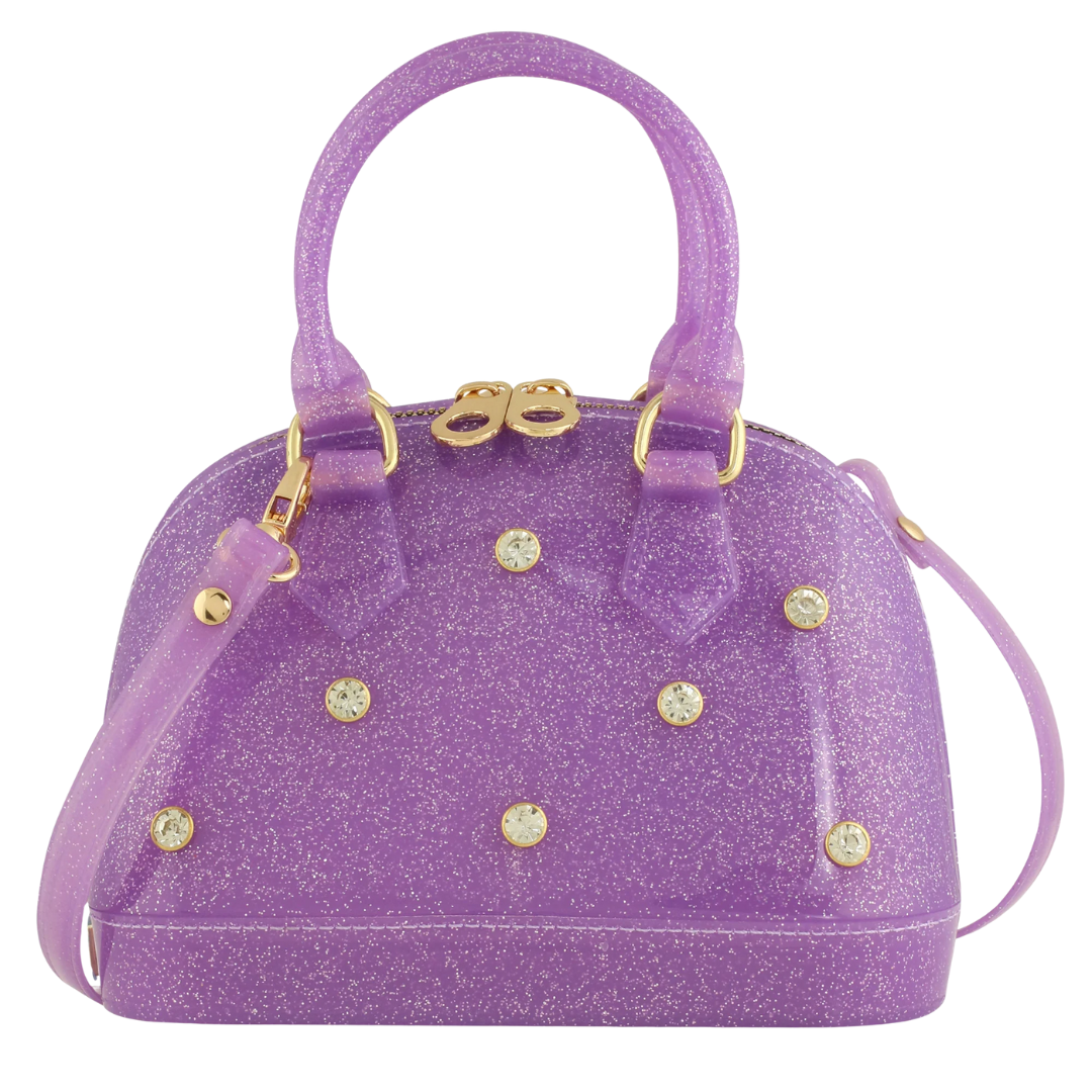 Cate Jelly Purse - Purple Sparkle - Rhinestones