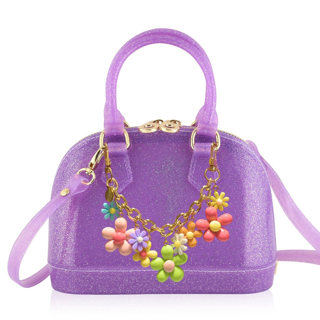 carrying kind Cate Jelly Purse - Purple Sparkle - Flower Power