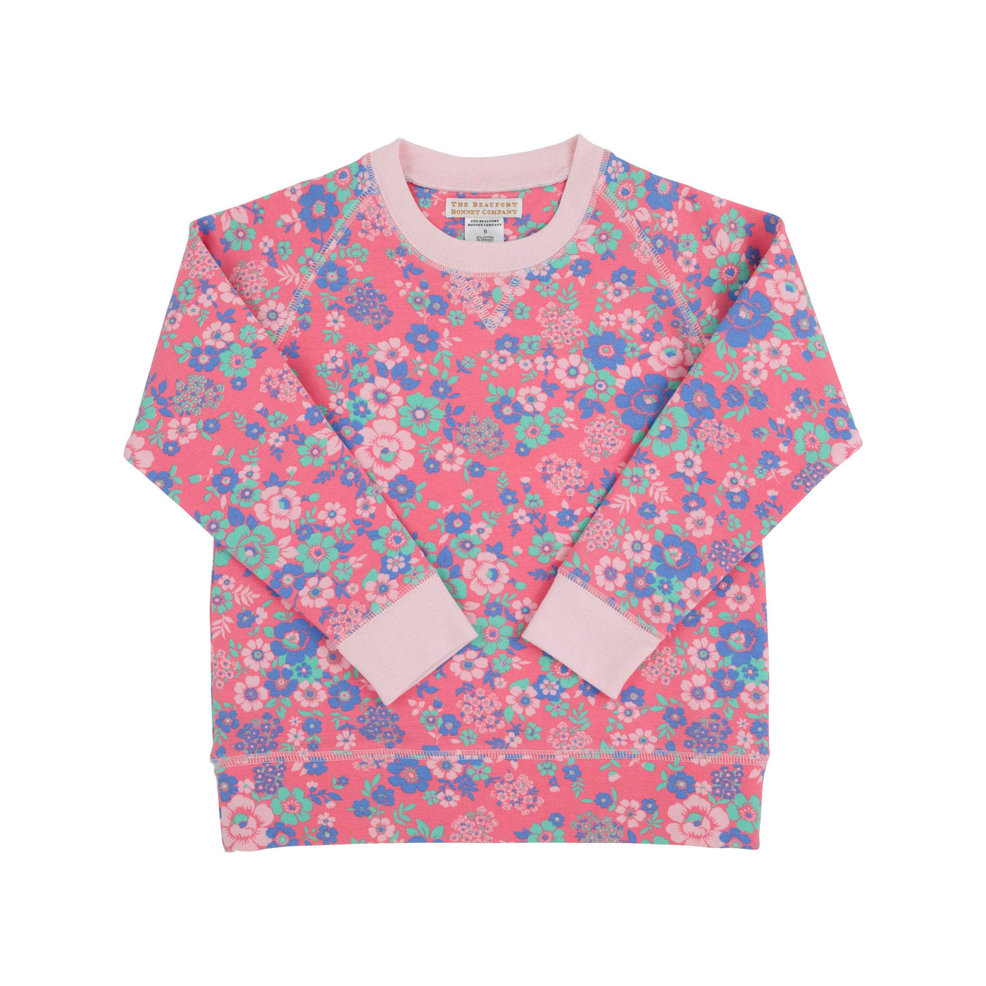 Cassidy Comfy Crewneck - Mt. Paran Mini Floral with Palm Beach Pink