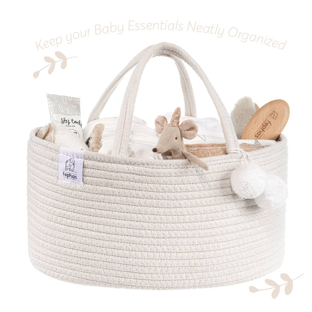 Rope Diaper Caddy - Off-White