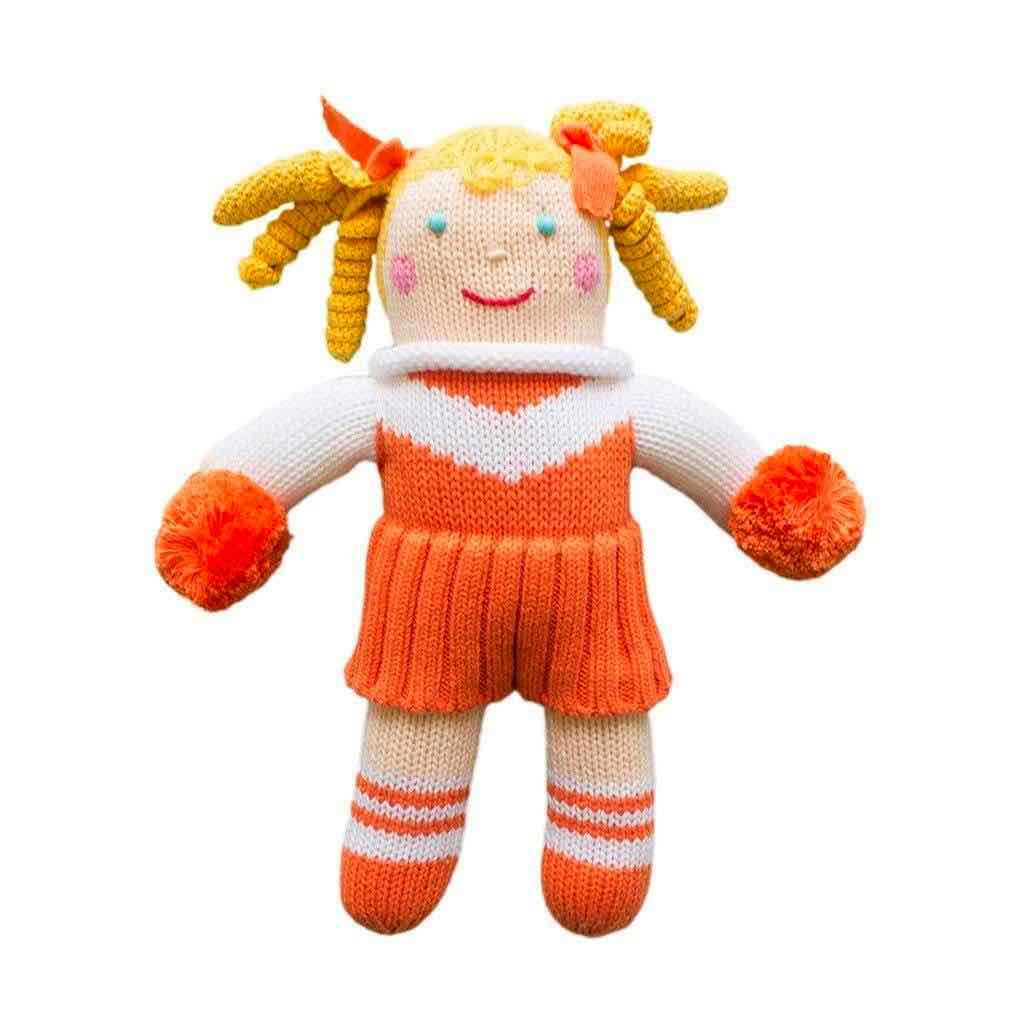 Cheerleader Knit Doll - Orange & White