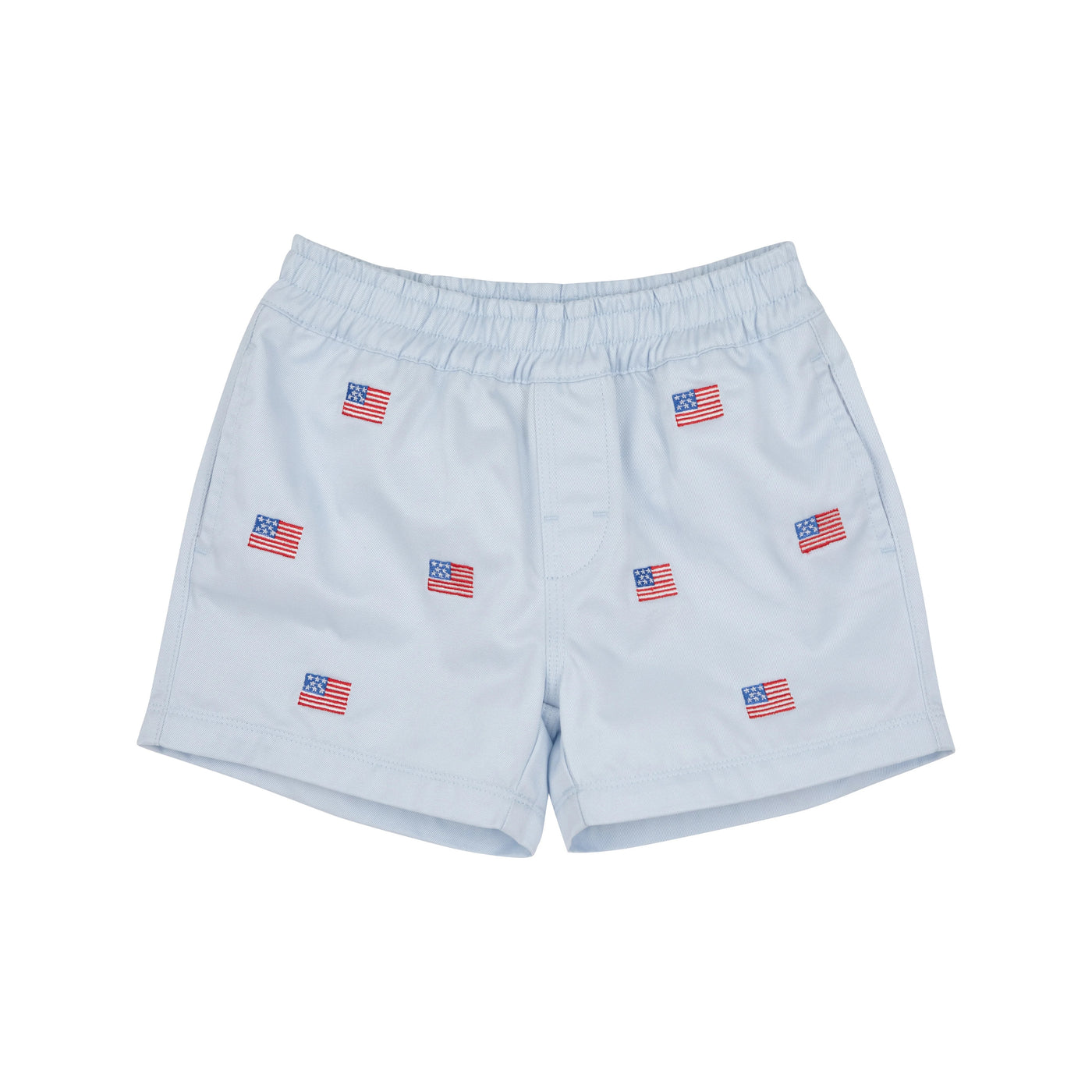Critter Sheffield Shorts - Buckhead Blue & American Flag Embroidery With Multicolor Stork