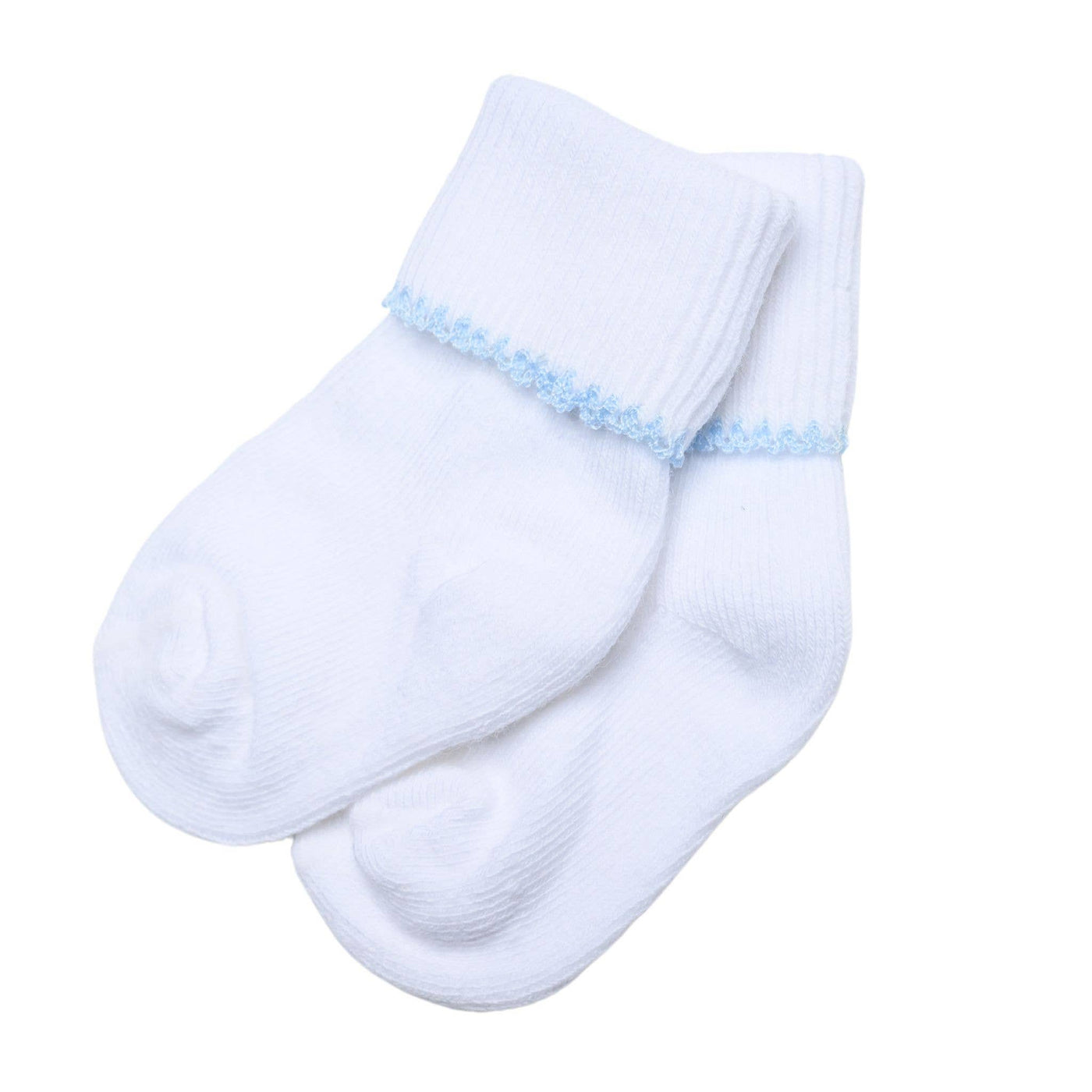 Solid Essentials White Blue Socks