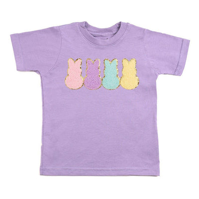 Short Sleeve T-Shirt - Easter Peeps Patch  - Lavender