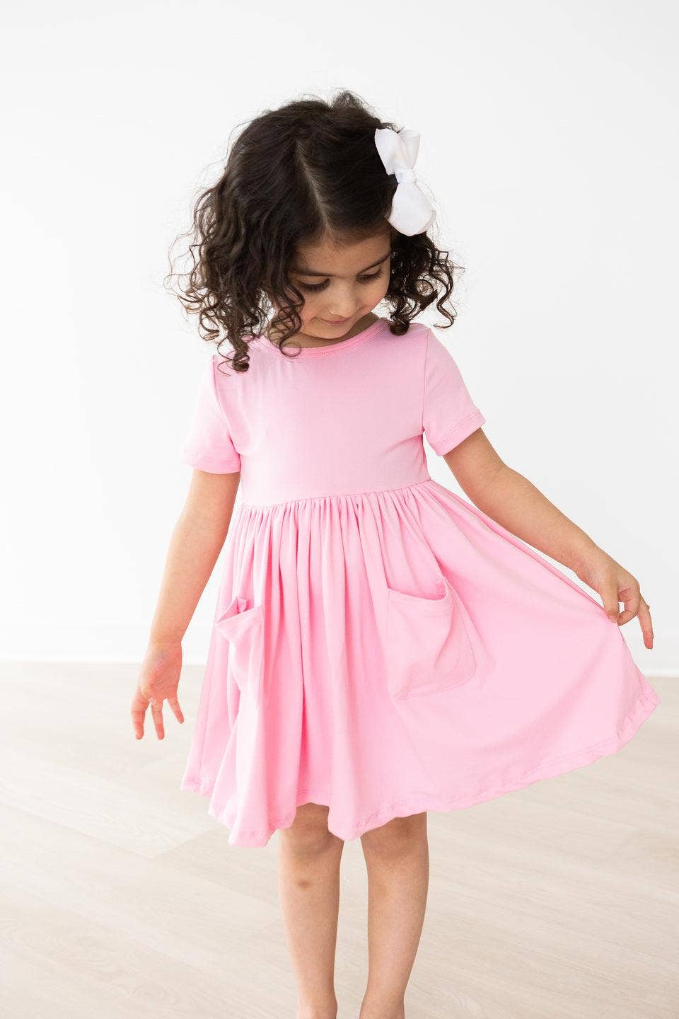 Bubblegum Pink S/S Pocket Twirl Dress