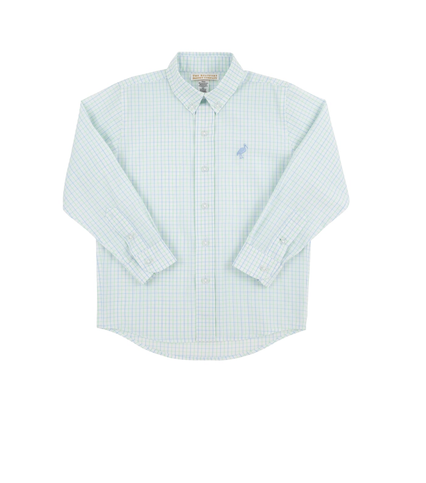 Dean's List Dress Shirt - Sea Island Seafoam and Beale Street Blue Windowpane with Beale Street Blue Stork