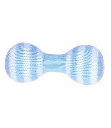 Dumbbell Knit Rattle - Blue