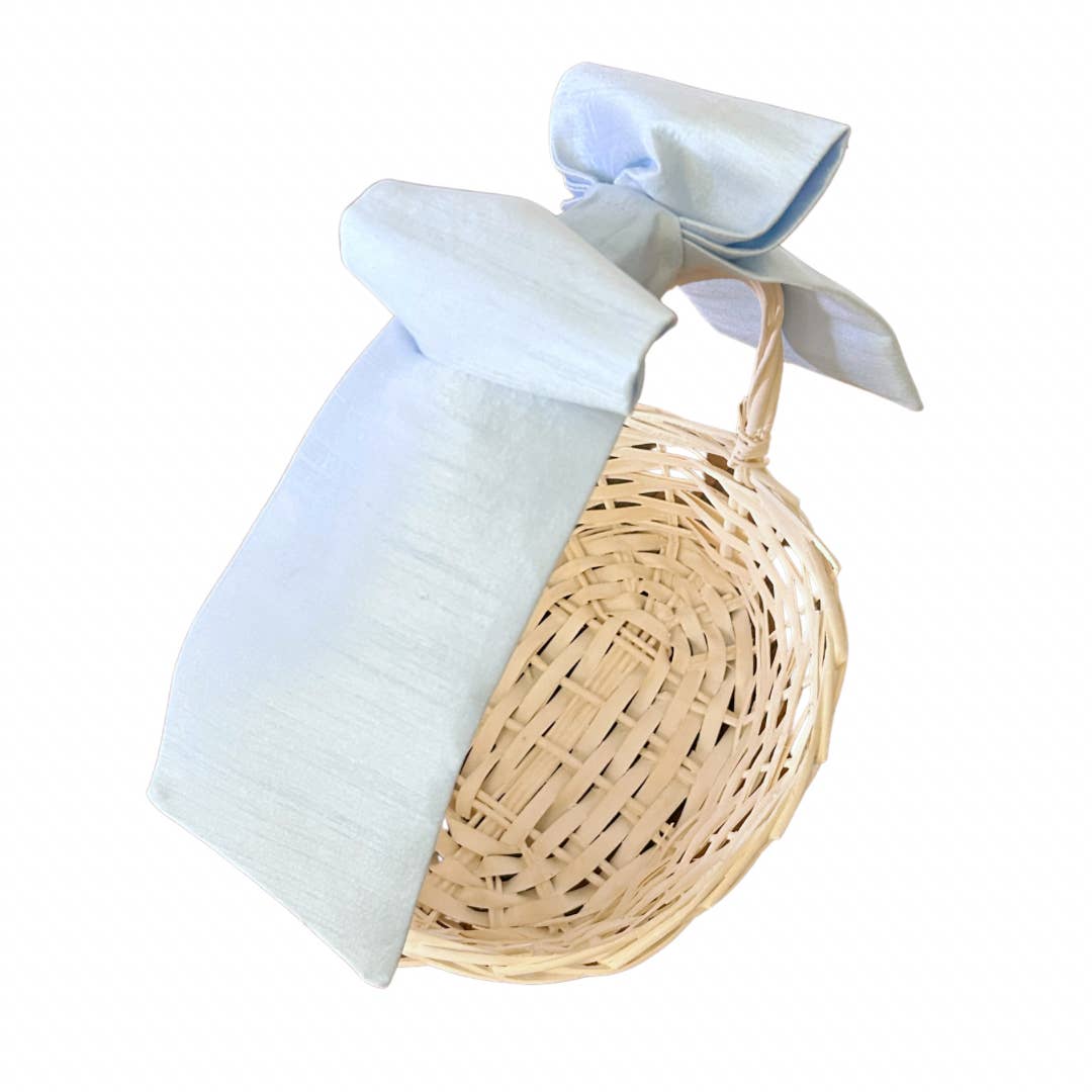 the bow next door Basket Bow - Blue Duponi Silk