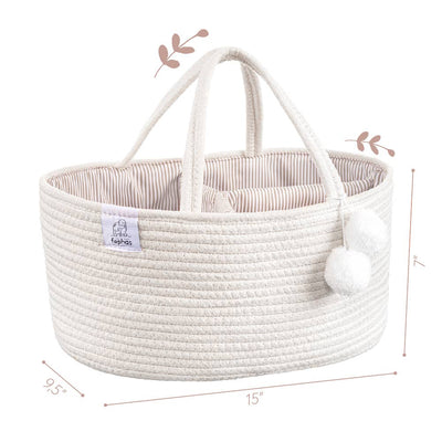 Rope Diaper Caddy - Off-White