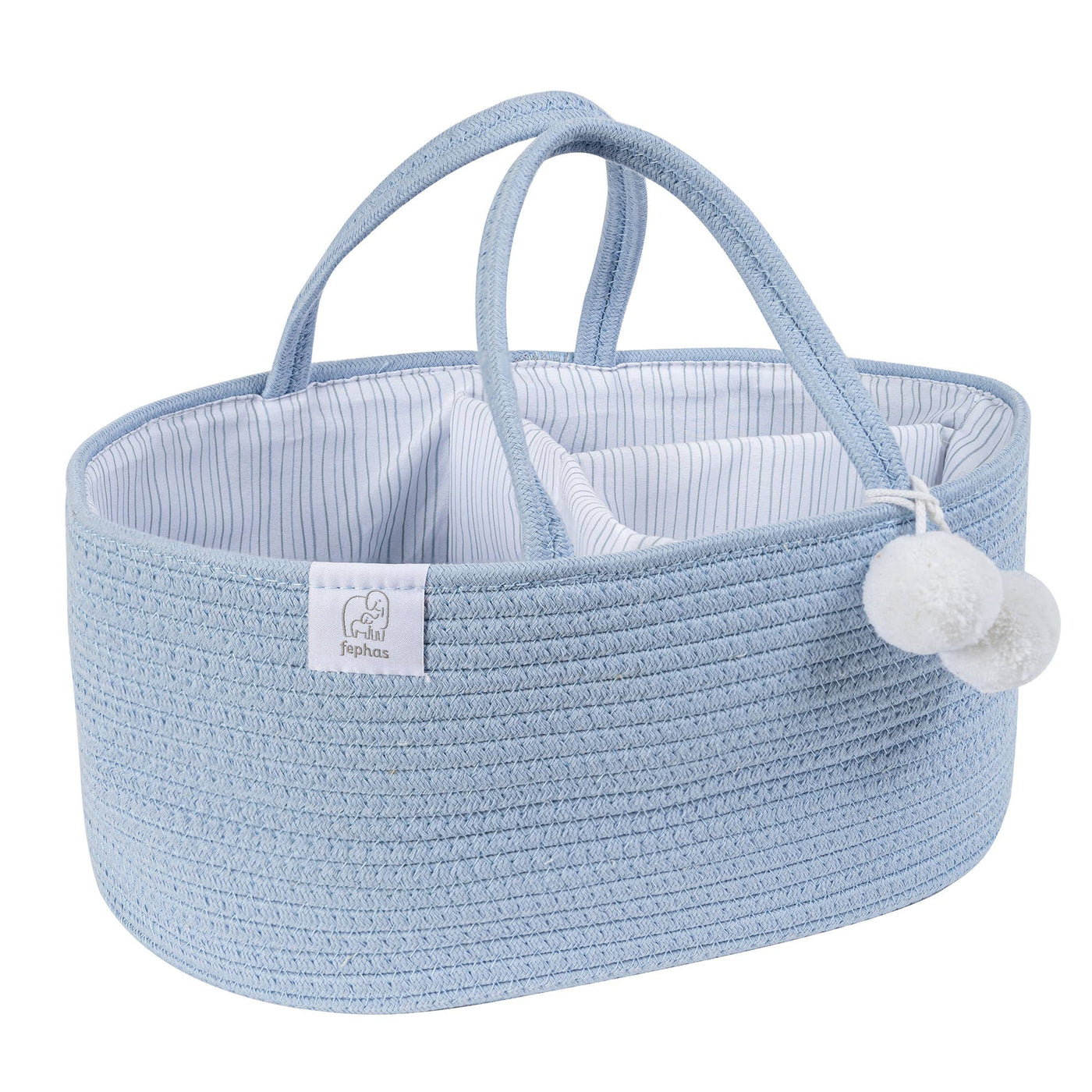 Rope Diaper Caddy - Misty Blue