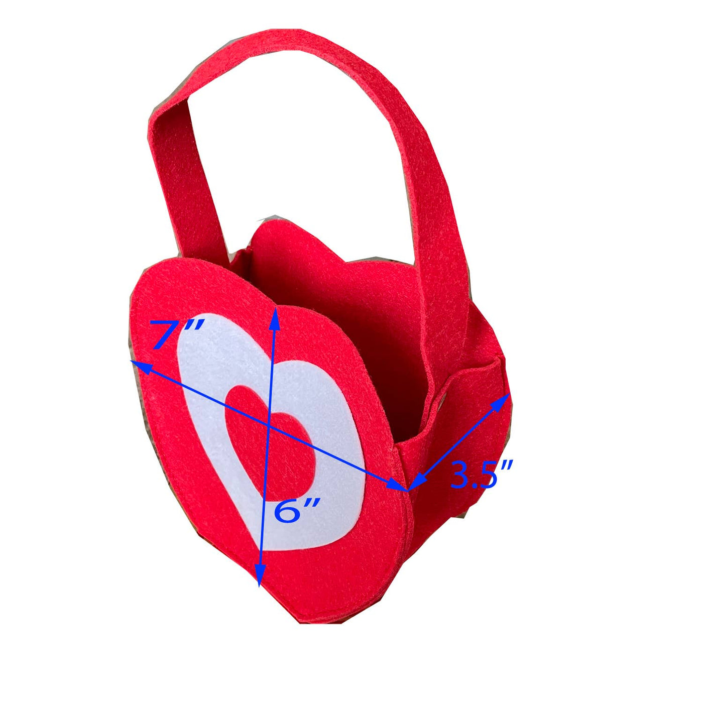 Valentine's day Heart shaped felt bag Red