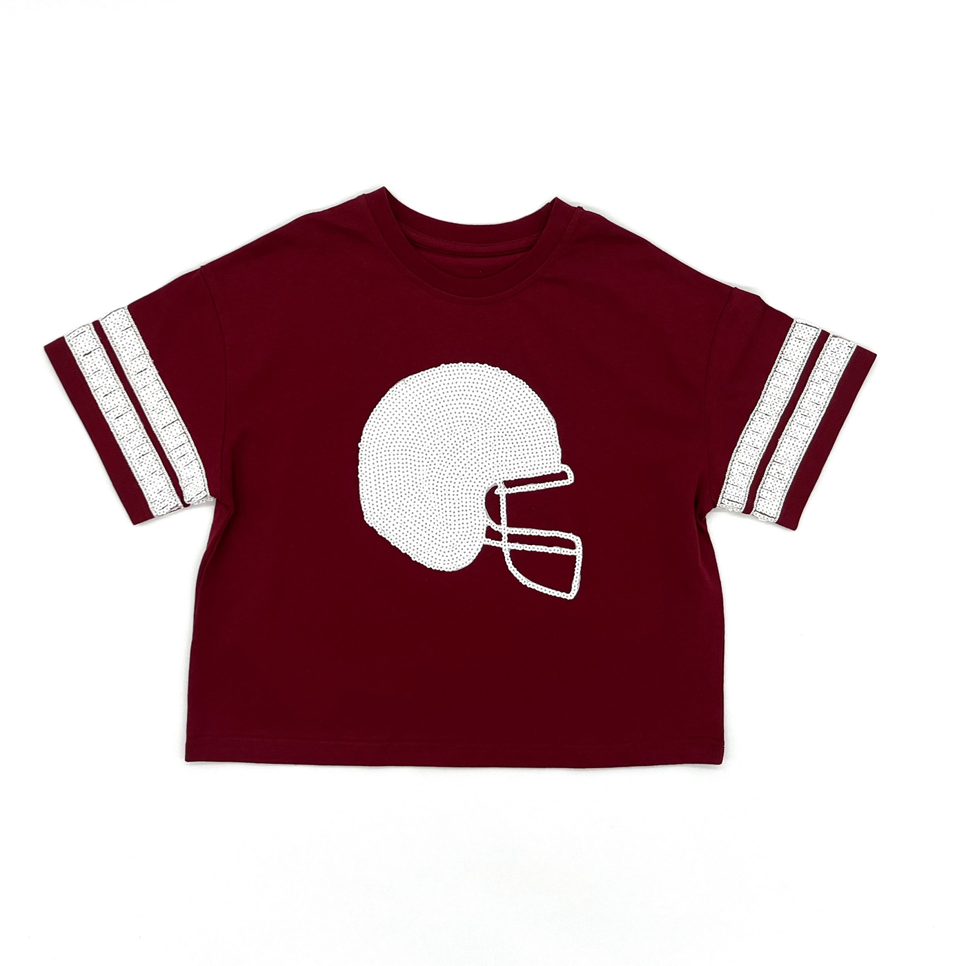 Sequin Helmet Top - Garnet