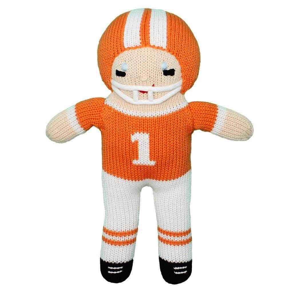 Football Player Knit Doll - Orange & White