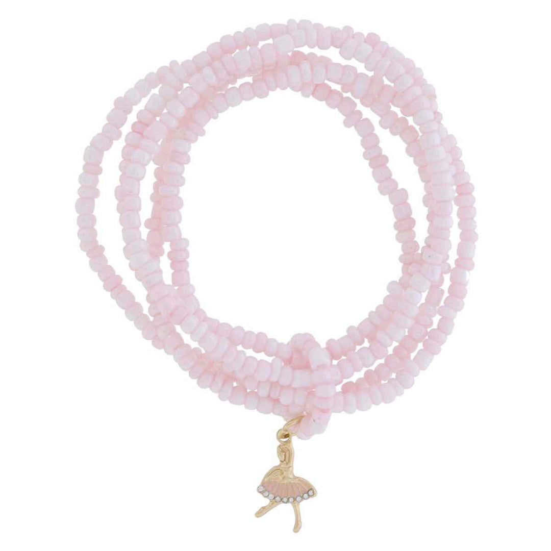 jane marie pink bead bracelet gold ballerina ballet dance recital