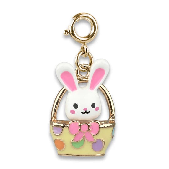 Charm - Gold Easter Bunny Basket