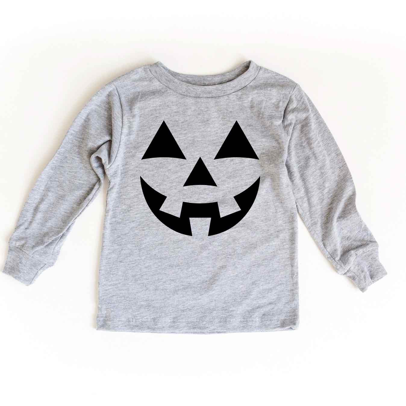 Jack O Lantern Face T-Shirt - Gray