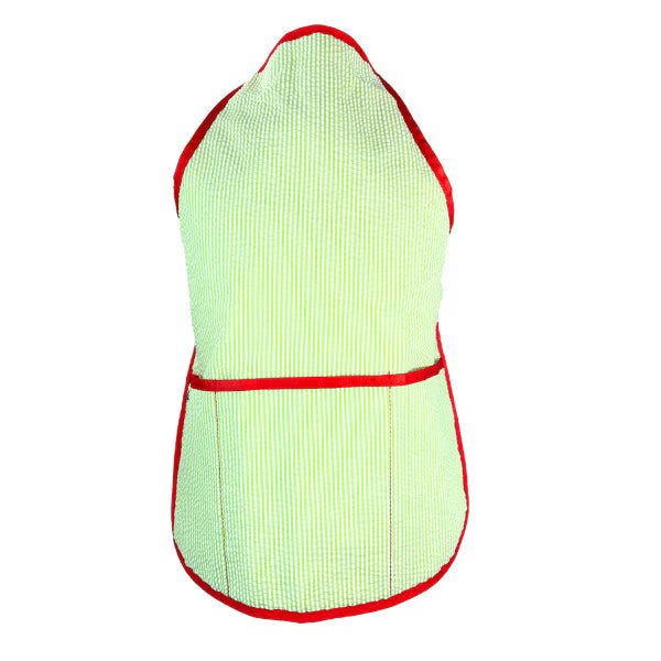 Art Smock - Green &amp; Red Seersucker