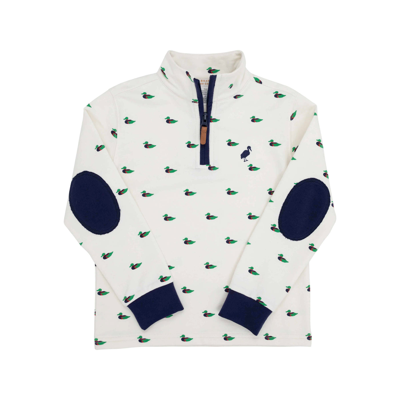 Hayword Half-Zip - Golf Club Quack Quacks with Nantucket Navy Elbow Patches & Stork