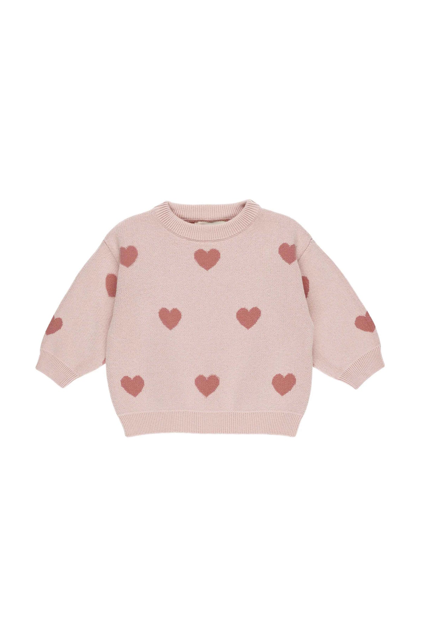 Heart Knit Sweater - Bubblegum