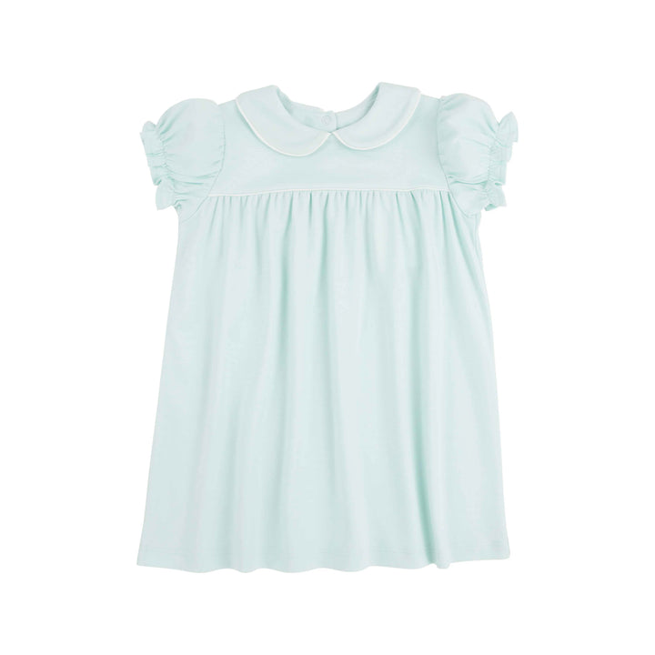 Holly Day Dress - Pima - Sea Island Seafoam with Worth Avenue White