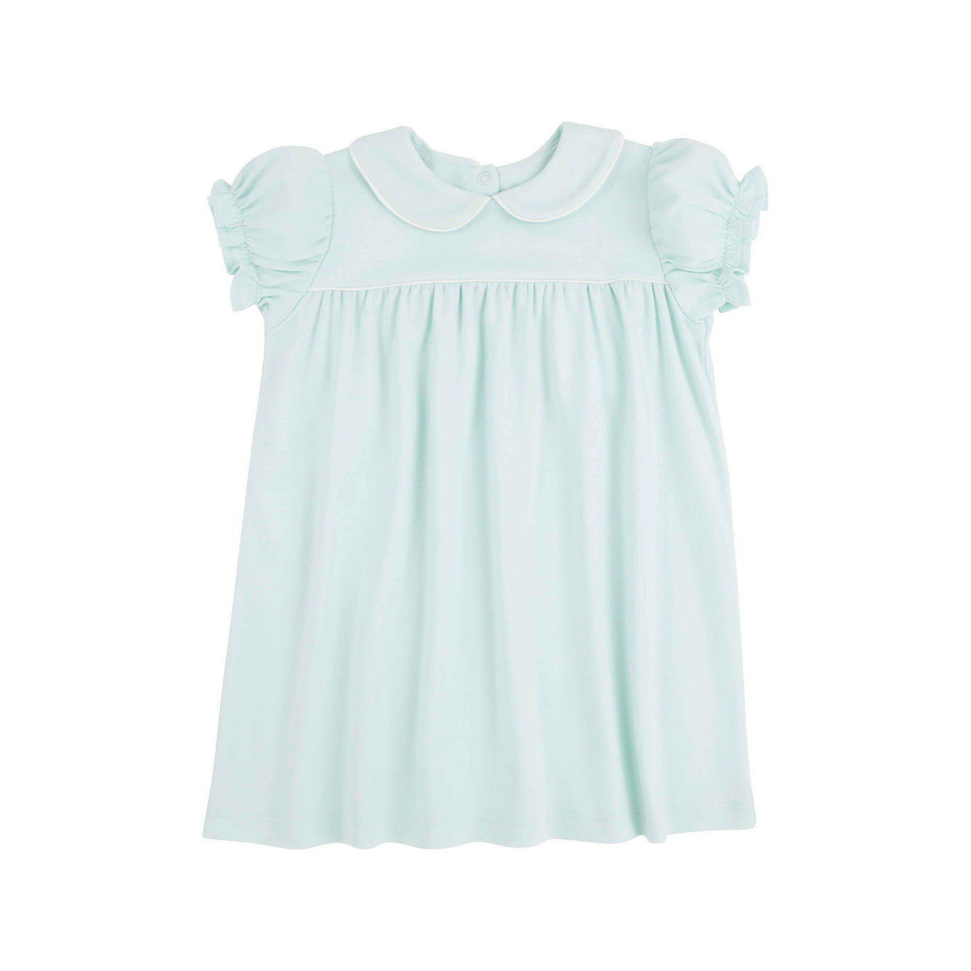 Holly Day Dress - Pima - Sea Island Seafoam with Worth Avenue White