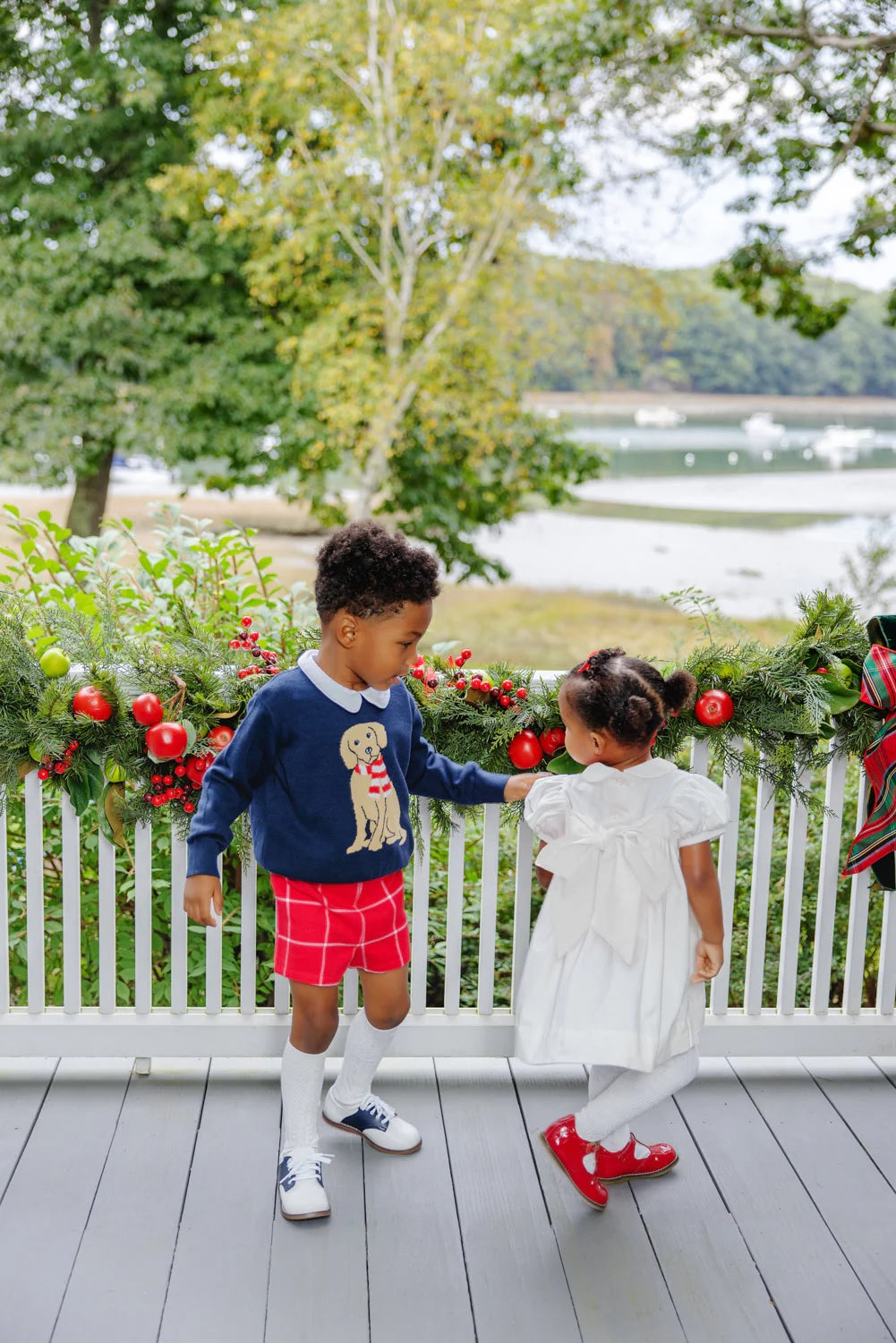 Isaac's Intarsia Sweater - Nantucket Navy with Dog