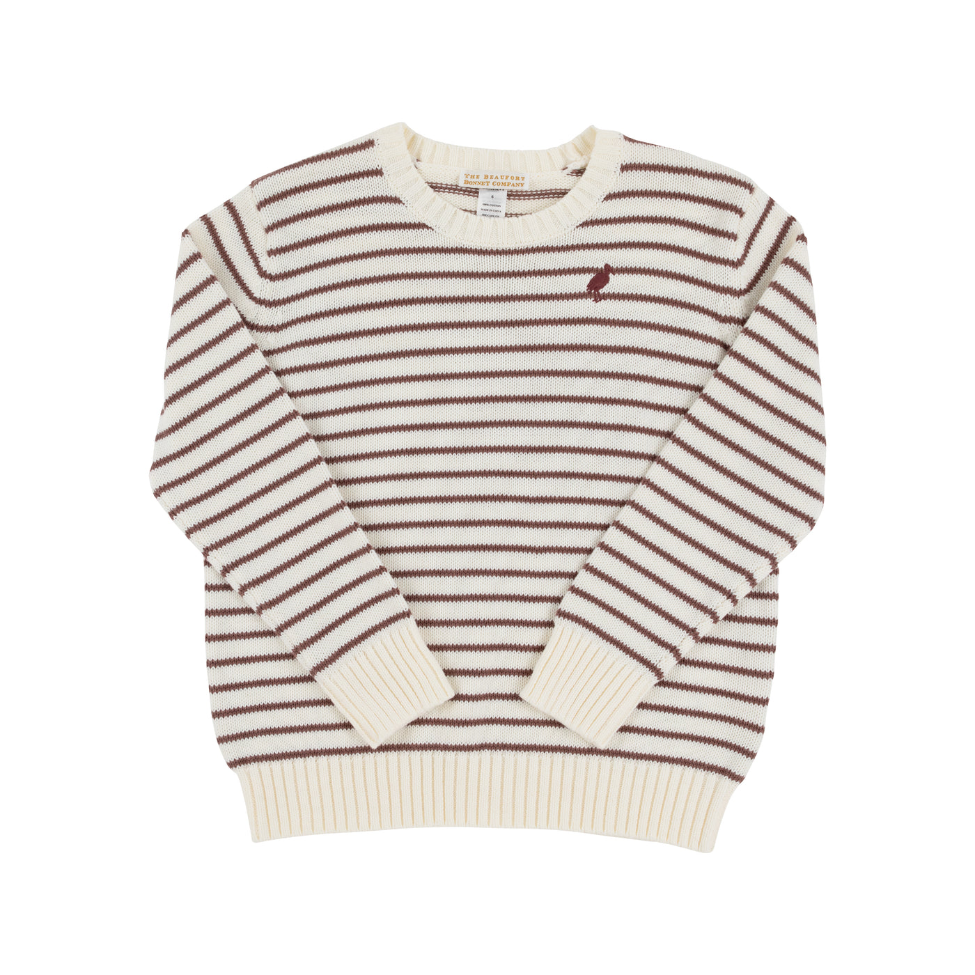 TBBC Isaac's Intarsia Sweater - Palmetto Pearl & Gray Bay Brown Stripe