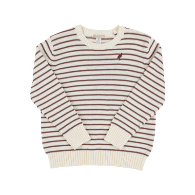TBBC Isaac's Intarsia Sweater - Palmetto Pearl & Gray Bay Brown Stripe