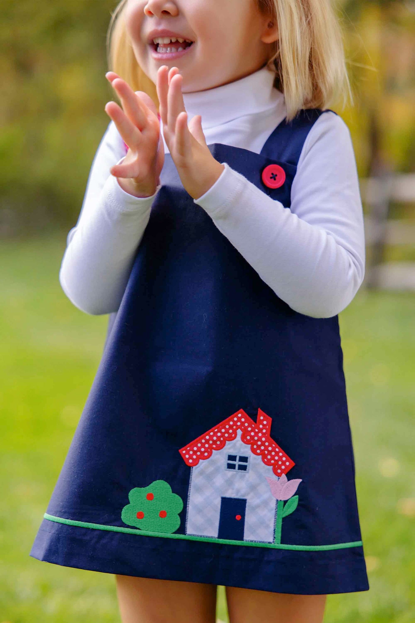 Jillian Jumper Set Nantucket Navy With House Applique