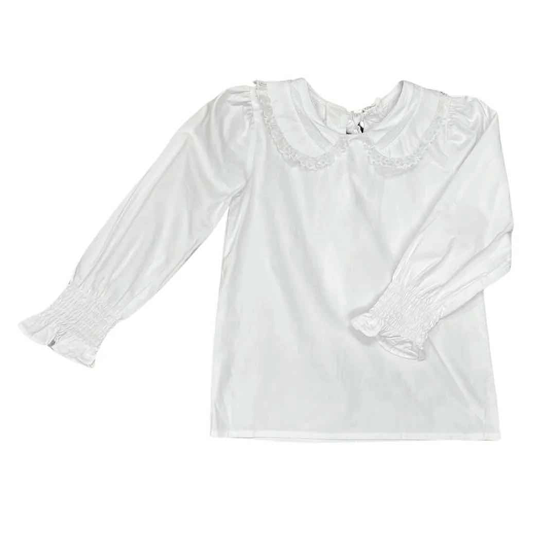 Joy Shirt - Lace Peter Pan Collar - White