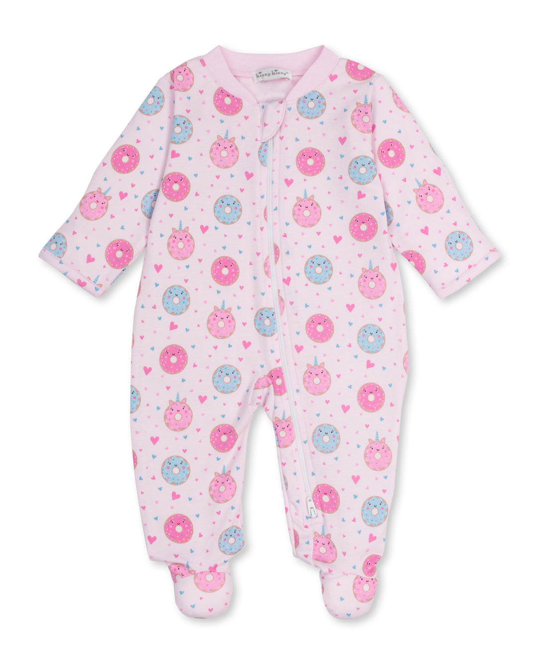 kissy kissy zipped footie pink sweet donuts