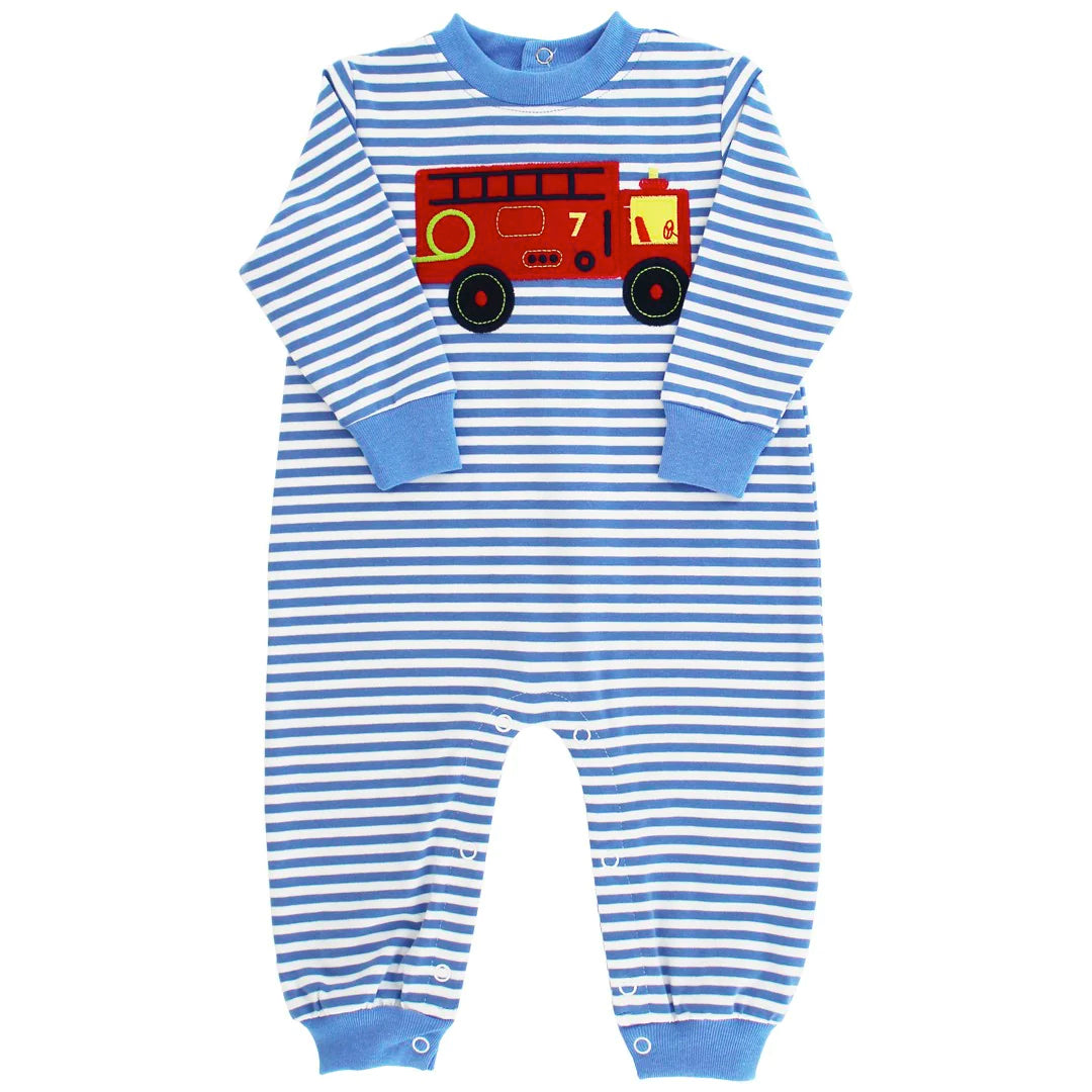 Knit Romper - Firetruck