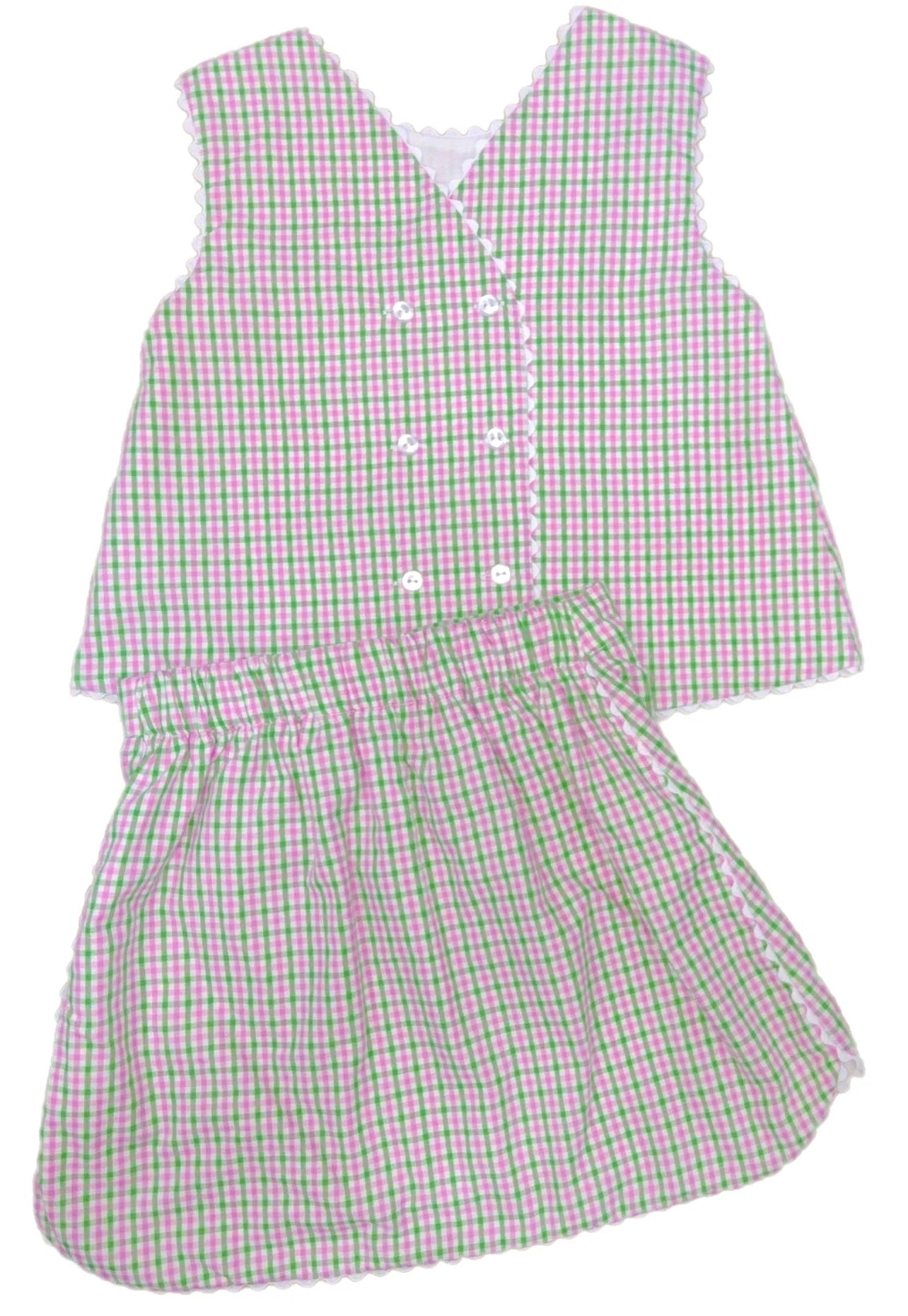 Layla Skirt Set - Pink and Green Check