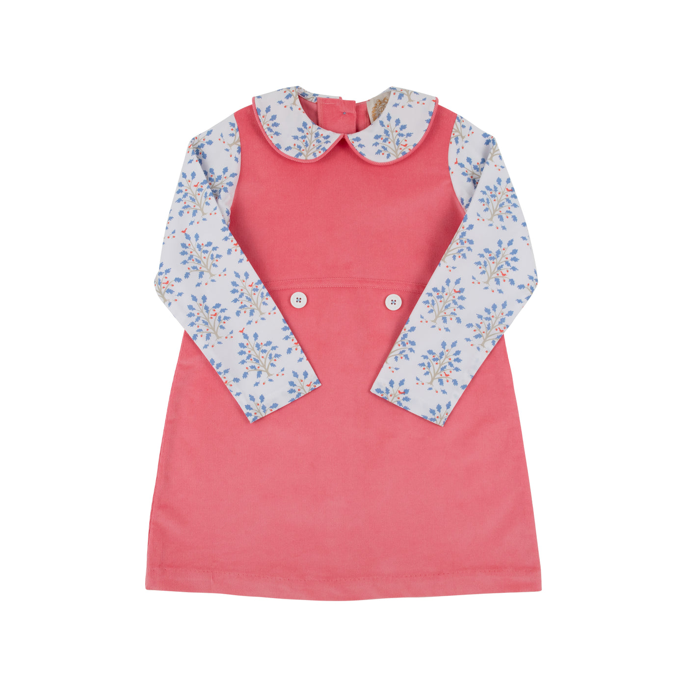 Lindy's Lunch Dress - Little Oak with Parrot Cay Coral Corduroy
